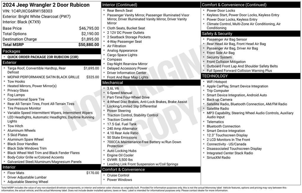 2024 Jeep Wrangler 2-Door Rubicon 4x4