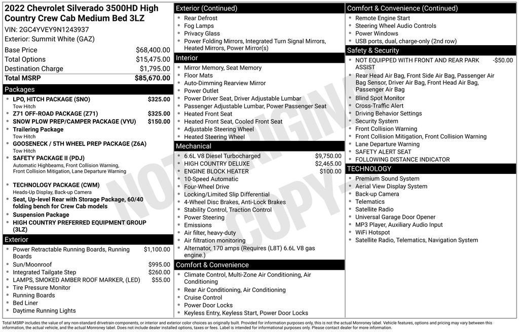 2022 Chevrolet Silverado 3500 HD High Country