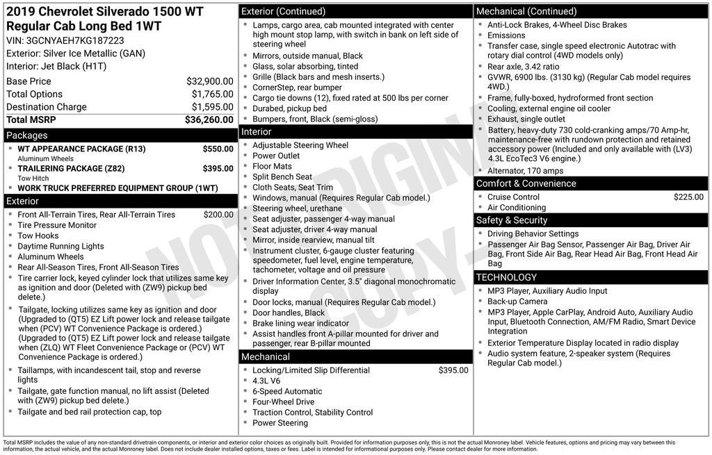 2019 Chevrolet Silverado 1500 Work Truck