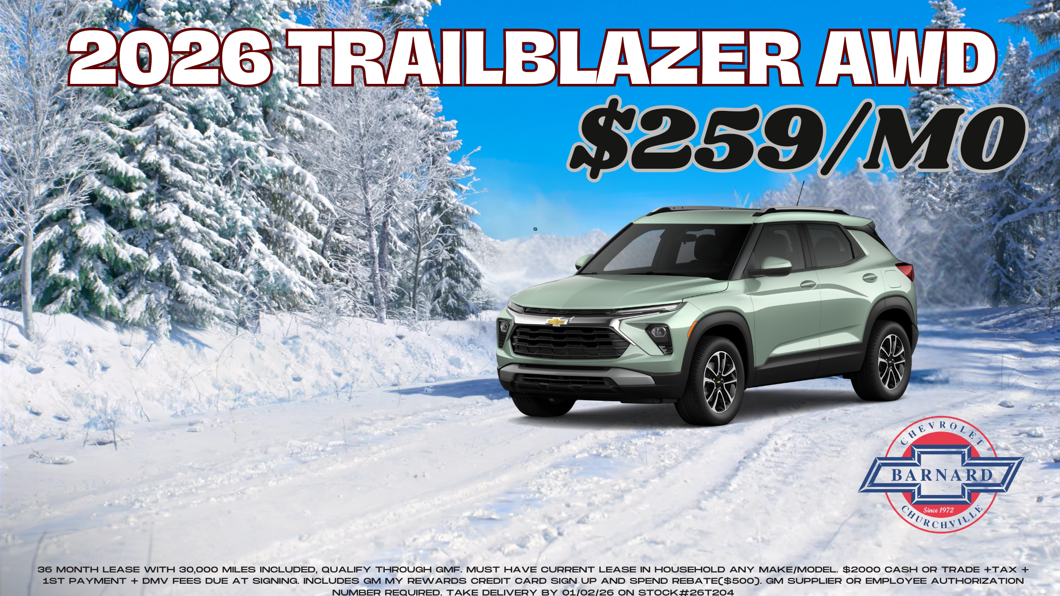 2026 Trail Blazer LT AWD Lease Special